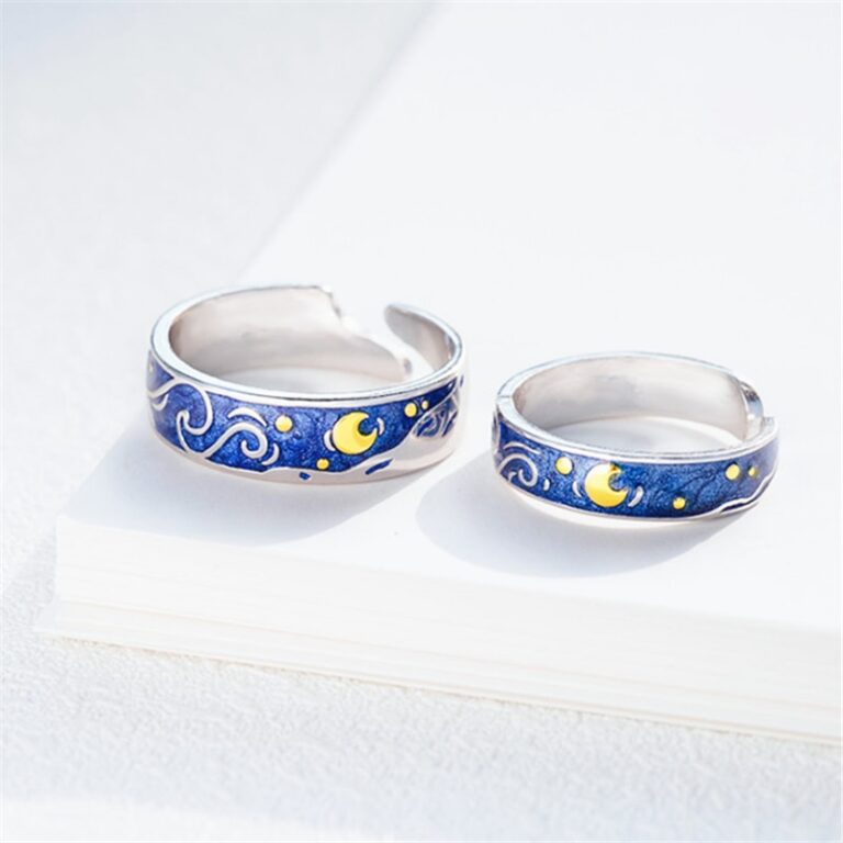 Adjustable Romantic Van Gogh Couple Starry Night Ring - Funiyou