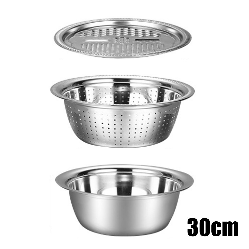 Multi-function Stainless Steel Vegetable Julienne Grater Drain Basket 3 ...