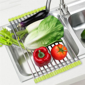 Stainless Steel Collapsible Over The Sink Dish Drying Rack - Funiyou