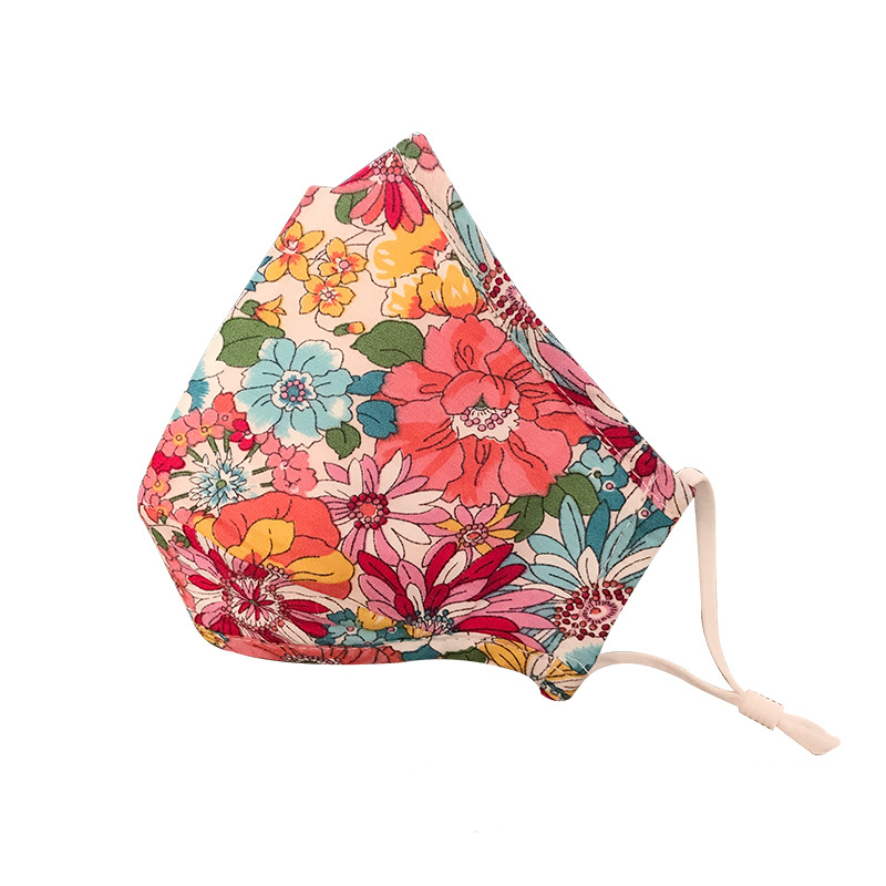 Floral Cotton Face Mask Washable with Filter Pocket for Women - Funiyou