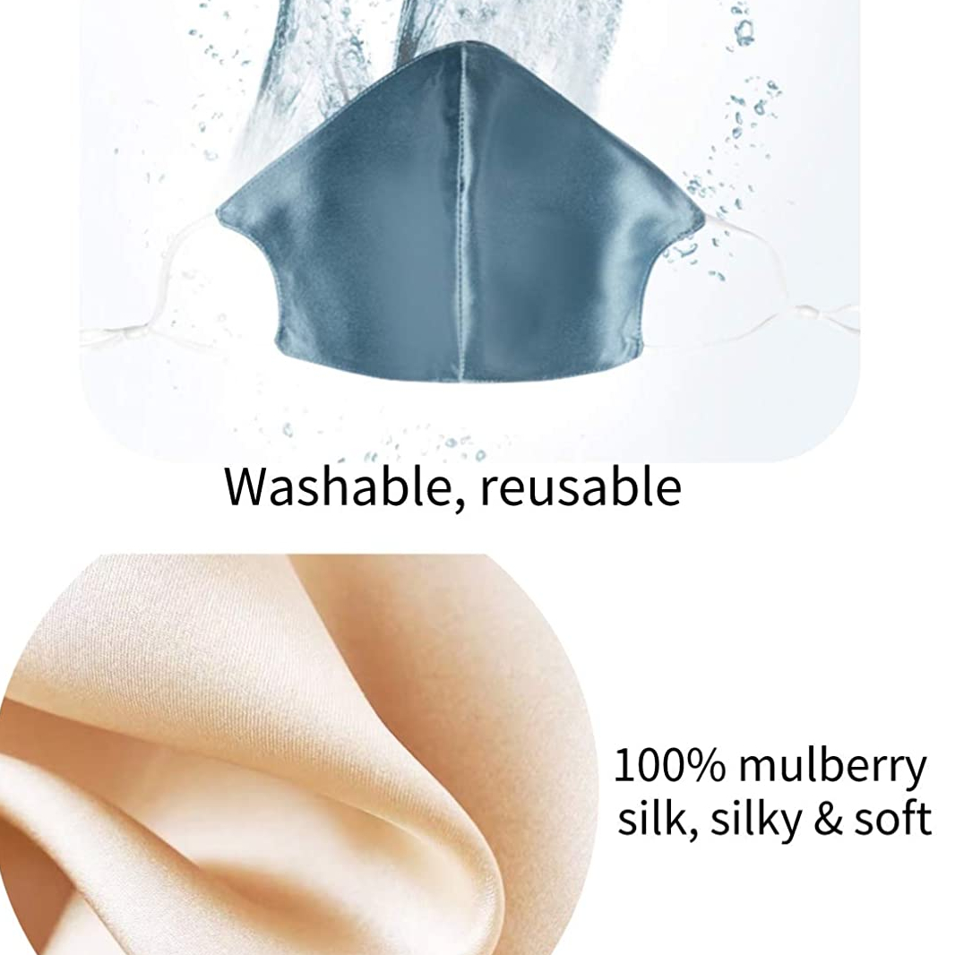 100% Silk Mulberry Face Mask Washable Reusable Breathable - Funiyou